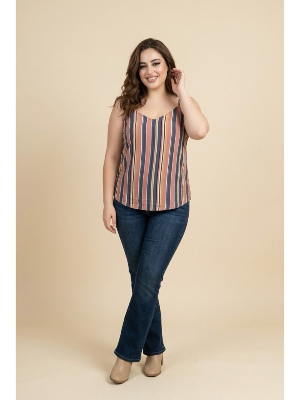 NWT Torrid Essential Cami Tank Vintage Stripe Womens Plus Size 3 (3X 22/24) Top
